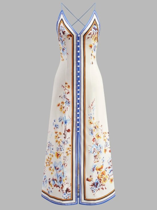 Commense Dresses & Skirts - Casual Floral Printed Halter Long Dress